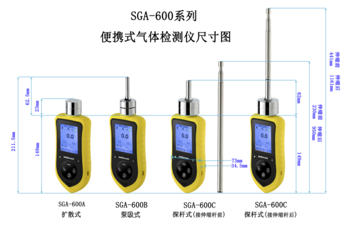 便攜式白電油檢測儀尺寸圖